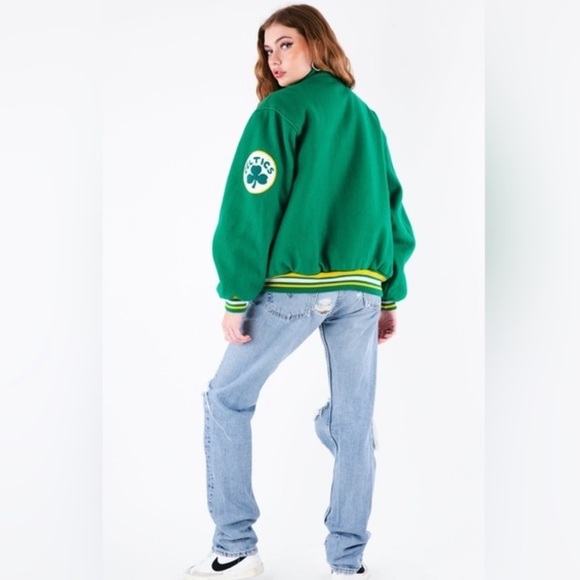 NWT Mitchell & Ness Boston celtics NBA Varsity Wool Hardwood Classics Jacket 3XL - Picture 3 of 16